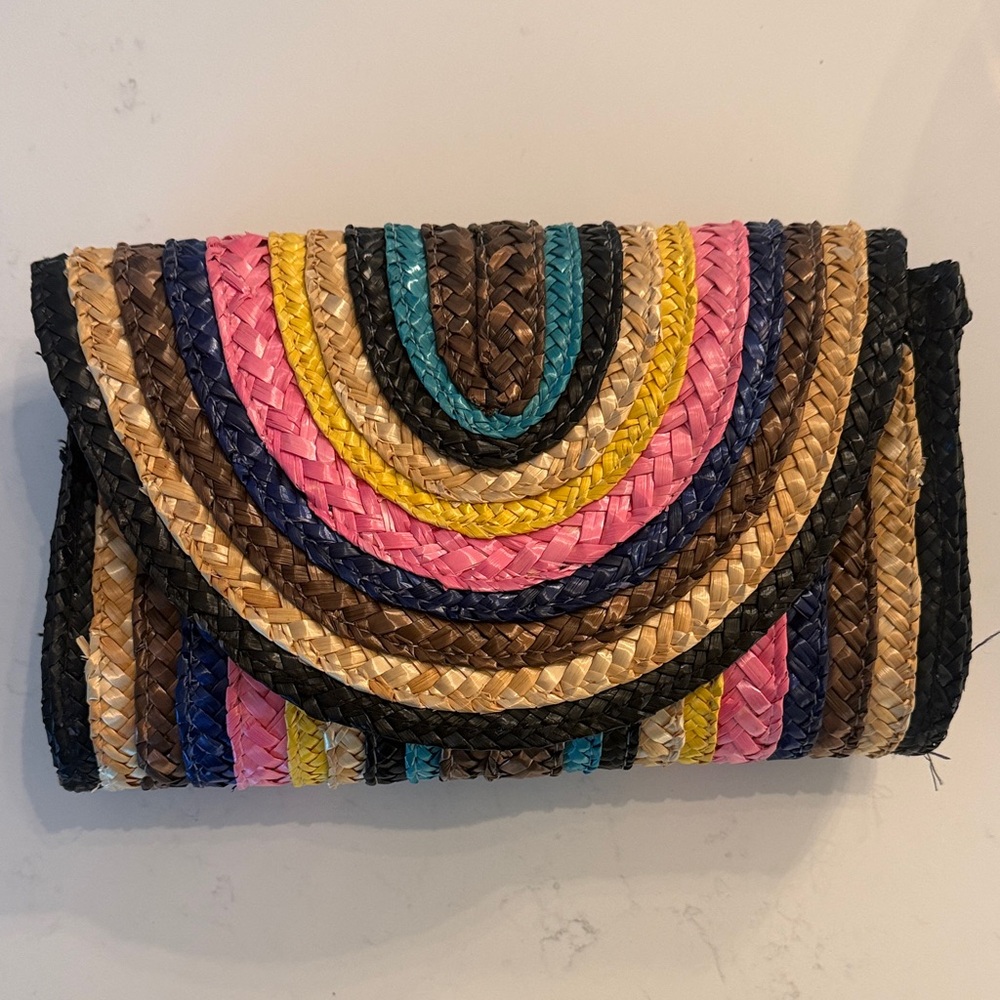 Multicolor Woven Clutch